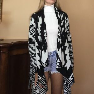Black and white cardigan sweater